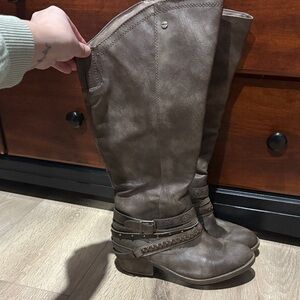 Jellypop Taupe Heeled Boots with Straps